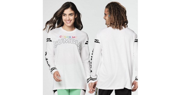 ★男女兼用★Zumba X Crayola Color Me Cumbia Long Sleeve Tee Zumba X Crayola Color Me Cumbia Long Sleeve Tee – Latinfit